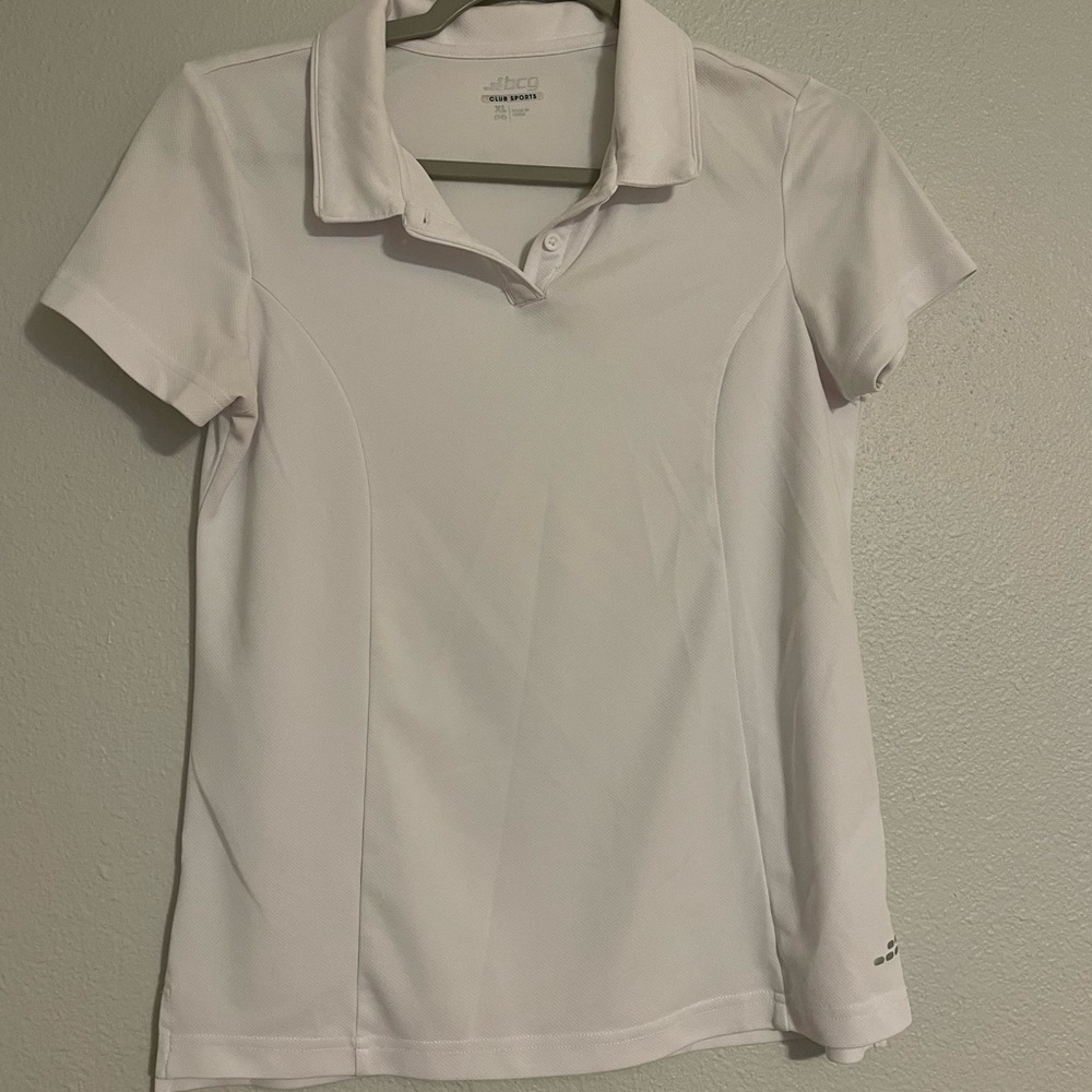 BCG Girl’s White Short Sleeve Polo